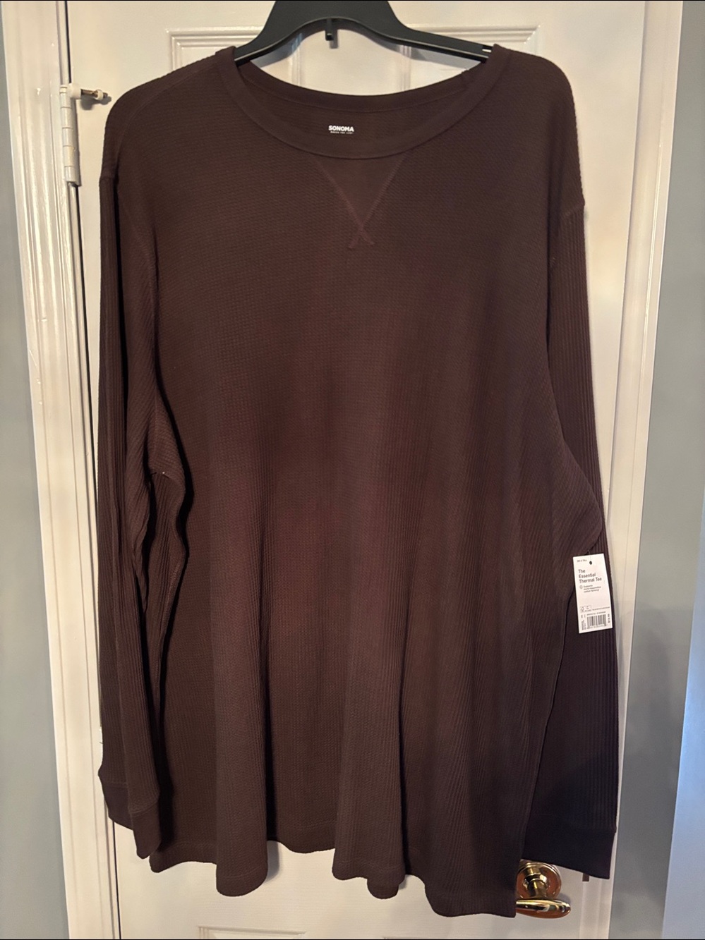 Sonoma Brown Waffle-Knit Long Sleeve Tee NWT